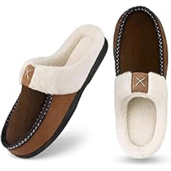 Men\'s Cozy Memory Foam Slippers,Fuzzy Wool-Like Plush Fleece Lined House Slipper main image 10